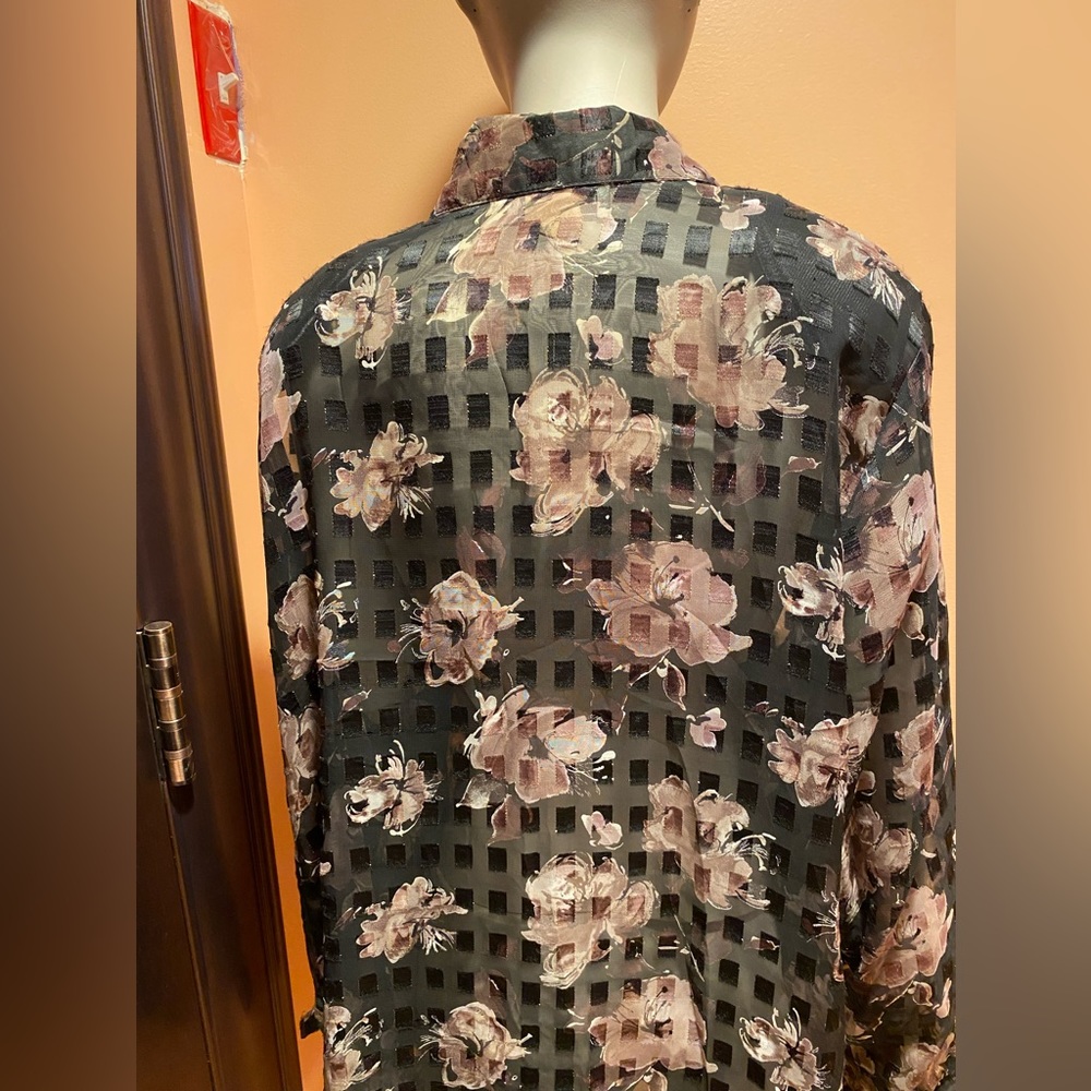 Fitting Image Blouse, Color-Black/Brown,Size-18 - image 4